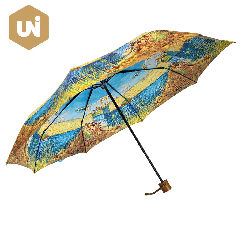 Impressão de desenhos animados Super Mini guarda-chuva de chuva de 3 seções